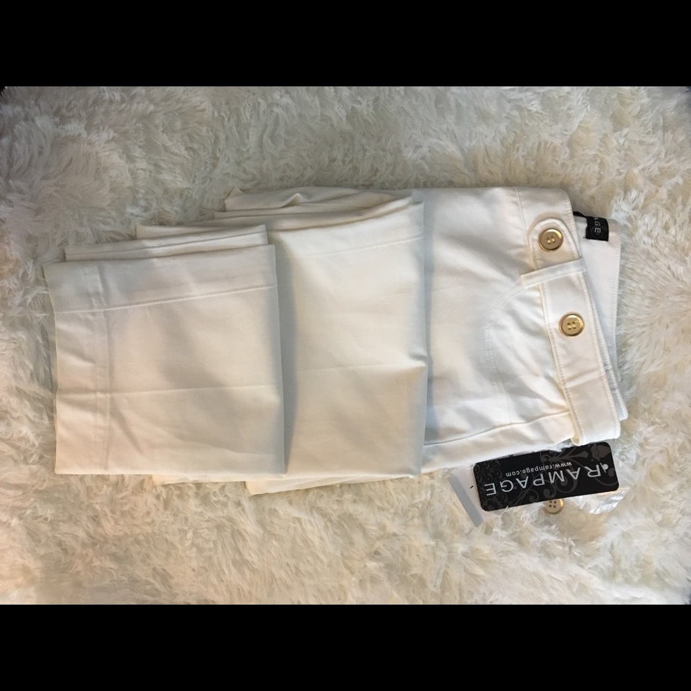 ✨Rampage White Stretch Straight Leg Slacks Size 1